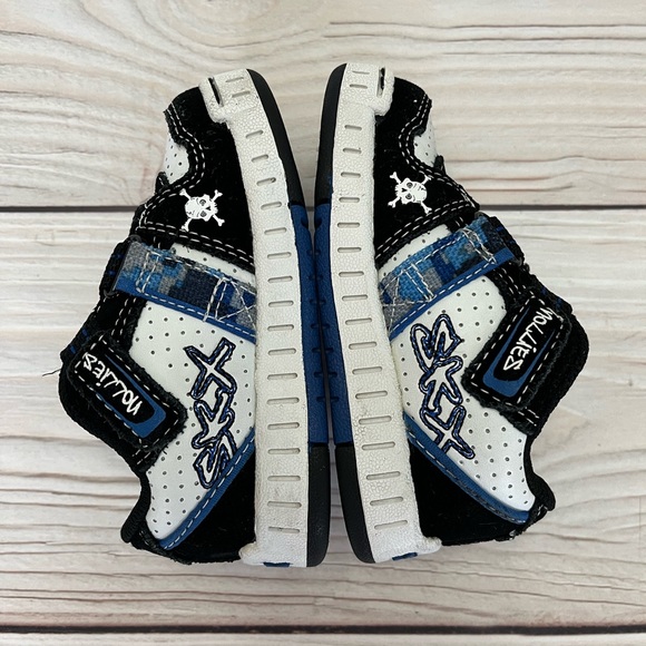 Skechers Baby Boy SKX Blue Black White Sneakers Size 5 - Picture 3 of 8